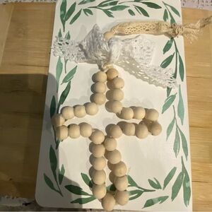 Natural Wooden Bead Star Ornament